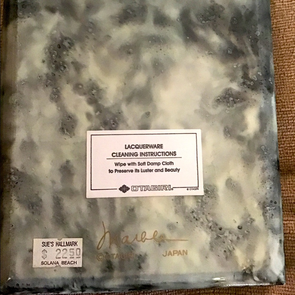 Vintage OTAGIRI Lacquerware Address Book Marble Pattern Japan Never Used.